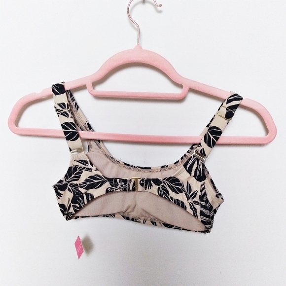 Xhilaration Neutral Tropical Leaf Print Bikini Top Size XS - Picture 2 of 8
